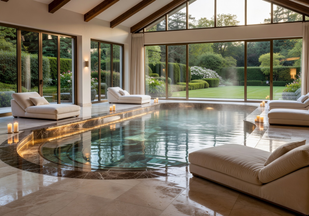 Luxurious spa pool in Baden-Baden hotel