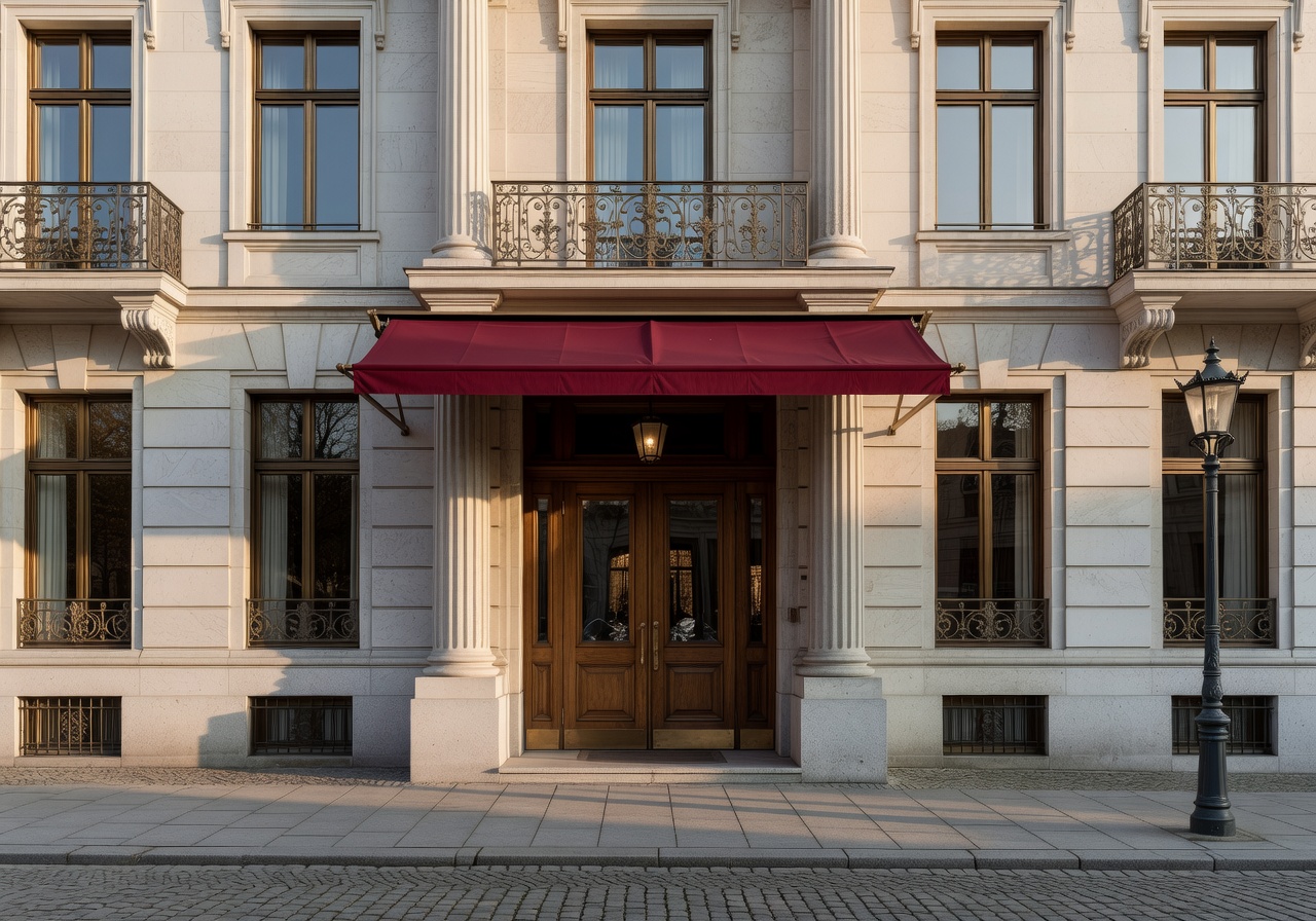 Elegant facade of a premium German luxury hotel