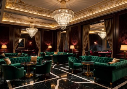 Sophisticated interior of a hotel casino lounge