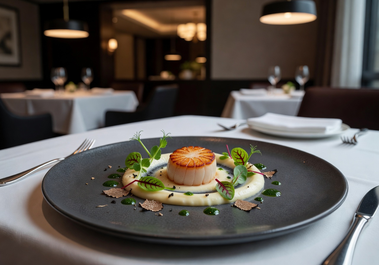 Exquisite culinary plating at the hotel's Michelin star restaurant
