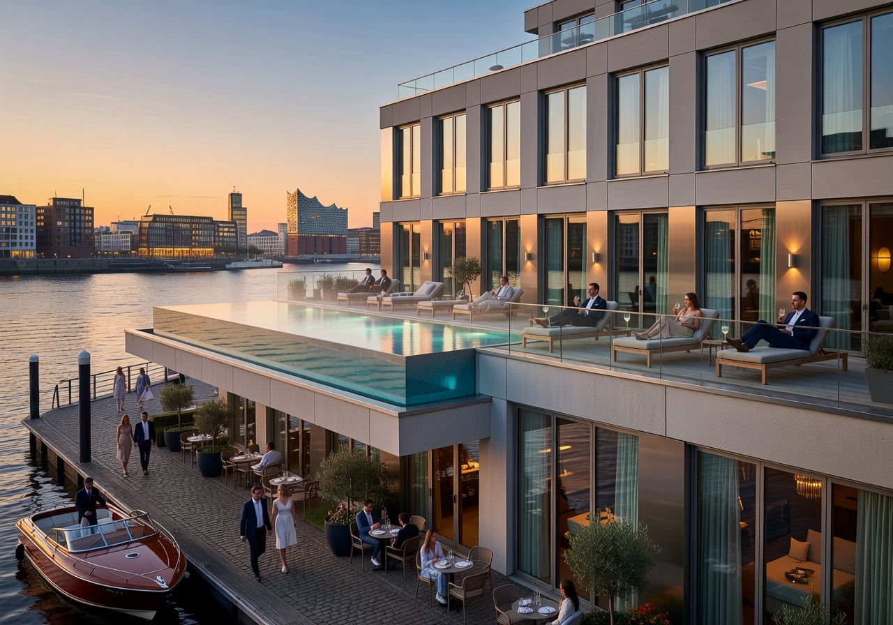 Hamburg waterfront hotel offering luxury lifestyle