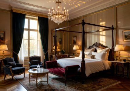 Interior of a deluxe room at Kurhaus Elegance